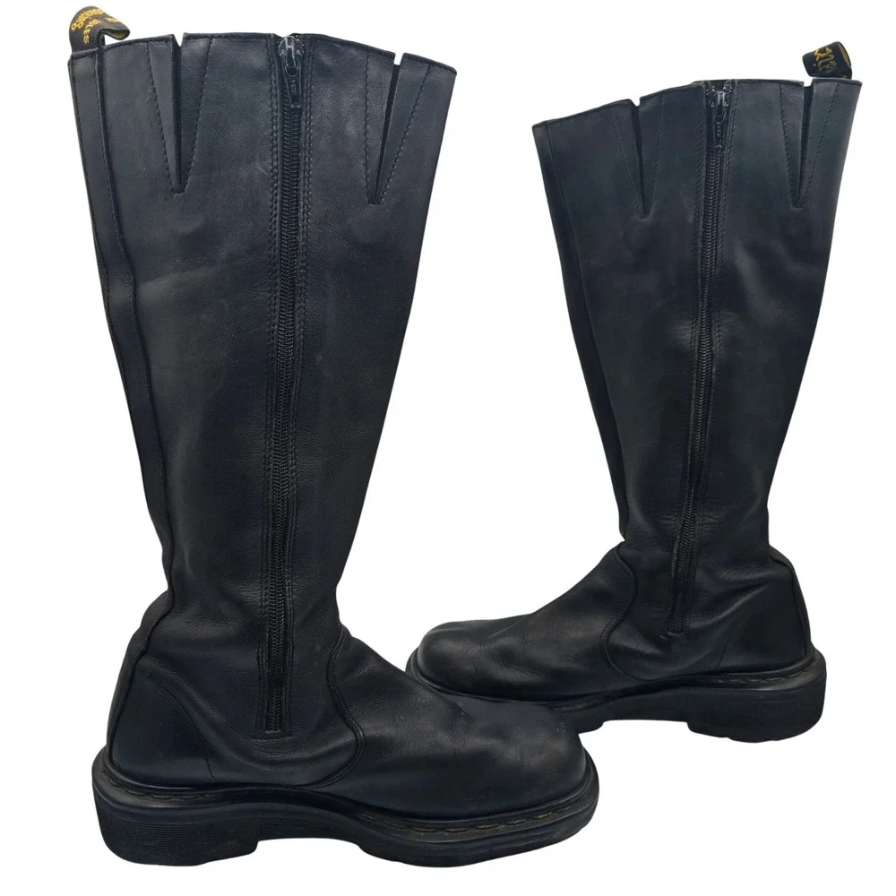 Dr. Martens 9491 Vintage Rare Black Leather Tall Boots Made in England UK 7 US 9